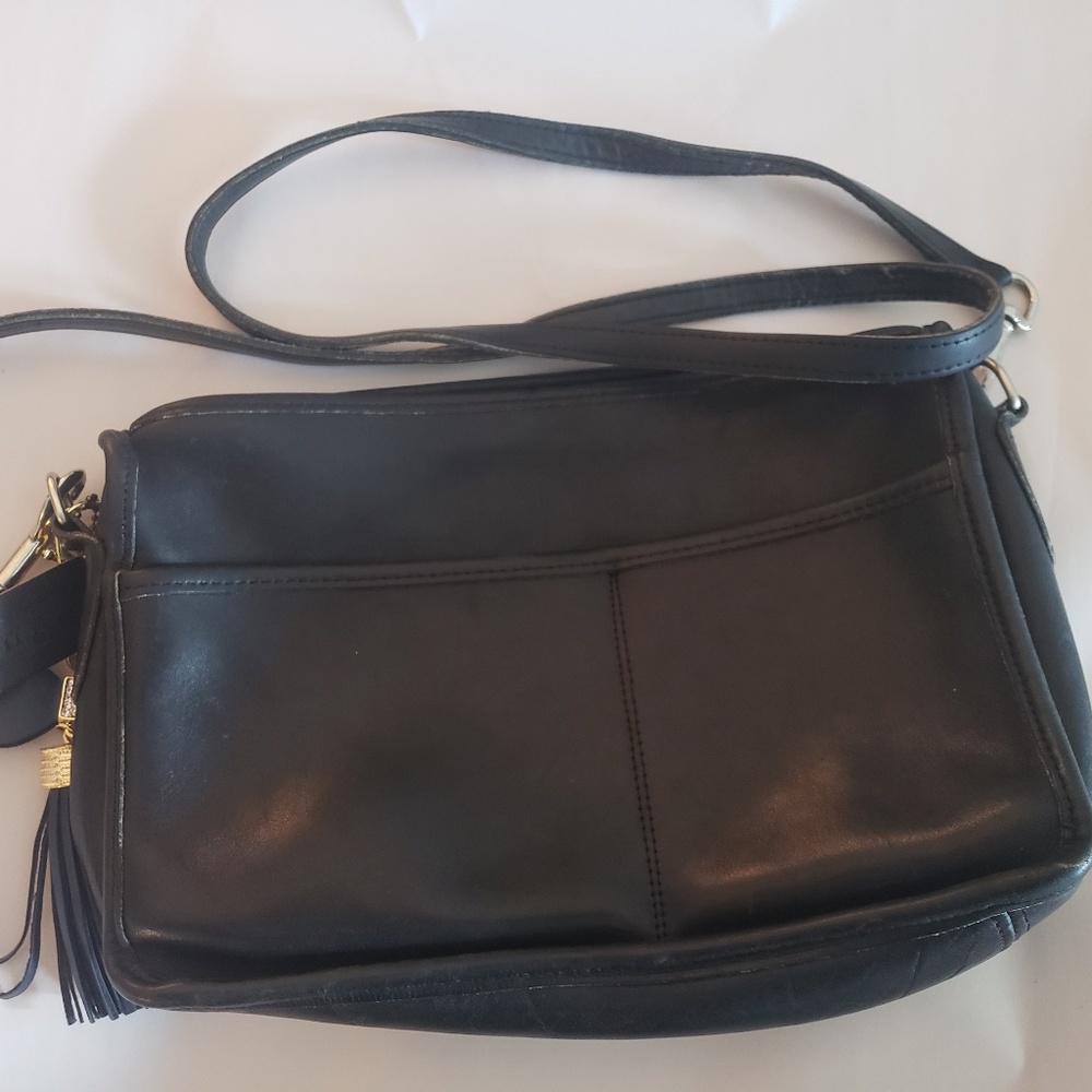 Vintage Coach Black Leather Crossbody